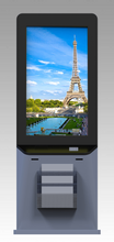 MECE 75” Double-Sided 4K Hybrid Digital Signage Kiosk with Brochure Holder