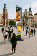 MEQUAD MAX 75/55 – Premium 4-Sided Outdoor Interactive Display Kiosk