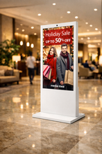 MEL 75” 4K Indoor Digital Signage Totem Kiosk. 700-nit Commercial Display, Android Player + Optional Intel® Core™ i5 PC, Optional 10-Point PCAP Touch + HD Camera