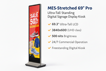 MES-Stretched 69” Pro Ultra-Tall Standing Digital Signage Display Kiosk