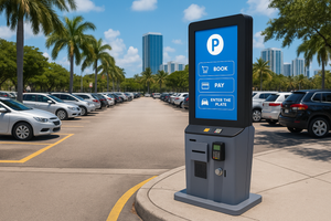 MECE 43” Double-Sided 4K Hybrid Digital Signage Kiosk with Brochure Holder