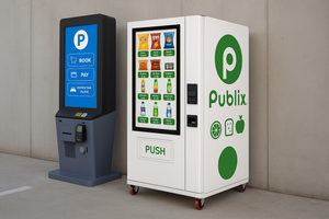 MEVend™ 55 – 55” Smart Interactive Vending Machine with Digital Touchscreen, Refrigeration, and Custom Branding