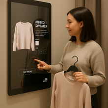 MERo 49" Interactive Mirror Display in Fitting Rooms