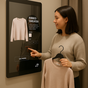 MERo 49" Interactive Mirror Display in Fitting Rooms