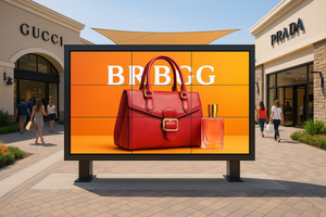 MEV-o 55” Outdoor LCD 3 x 3 Video Wall | 3500 Nits Ultra-Bright, Anti-Glare, Narrow Bezel Digital Signage for Outdoor Advertising, Malls & Transportation Hubs