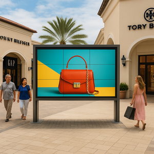 MEV-o 55” Outdoor LCD 3 x 3 Video Wall | 3500 Nits Ultra-Bright, Anti-Glare, Narrow Bezel Digital Signage for Outdoor Advertising, Malls & Transportation Hubs