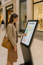 MELE 32” Interactive Indoor Kiosk – Compact Tilted Touchscreen for Public Engagement