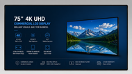 MEiD 75” Indoor Wall-Hanging 4K UHD LCD Commercial Display