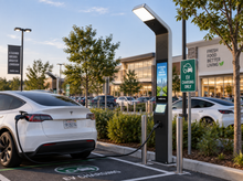 MELa 3215 Solar-Powered LED Street Light with Digital Signage Display & Touchscreen Interactivity