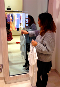 MERo 43" Interactive Mirror Display in Fitting Rooms